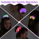 18Pcs Light Up Scrunchies, LED Hair Scrunchy for Women Girls Neon Colorful Hair Tie 3 Light Modes Hair Bands Glow in the Dark Hair Accessories for Rave Slumber Carnival Birthday Party Favor Supplies