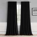 MIULEE Black Back Tab Blackout Curtains 96 Inch Length 2 Panels Set for Living Room Bedroom, Halloween Rod Pocket/Pinch Pleat Thermal Insulated Room Darkening Pleated Light Blocking Drapes, W66 x L96