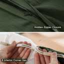 MooMee Bedding Duvet Cover Set 100% Washed Cotton Linen Like Textured Breathable Durable Soft Comfy (Solid Forest Green, King 104"x90")