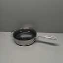 DELUXE Hybrid Nonstick 3.7 Qt Deep Saut Pan with Lid, Stainless Steel Skillet with Stay-Cool Handles, Dishwasher and Oven-Safe, Deep Frying Pan, Compatible with All Cooktops