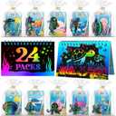 24 Pack Under the Sea Scratch Art Party Favors for Kids - Rainbow Scratch Paper with Ocean Animals Scratch Off Cards Easter Birthday Goodie Bags Stuffers - Return Gifts DIY Classroom Prizes