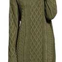 Women's Casual Knitted Sweater Dress Long Sleeve Winter Knee-Length Loose Fit Solid Color Outfit Size M