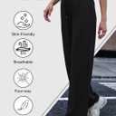 Womens Wide Leg Sweatpants High Waisted Lounge Pants with Drawstring Casual Athletic Yoga Workout Pants No Pockets (Black, L)