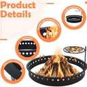 60 Inch Smokeless Fire Pit Ring with Grill Fire Ring for Outside Heavy Duty Metal Firepit Insert Round Steel Large Above/In-Ground Camping Firepit for Outdoor Camping Patio Picnic BBQ Garden