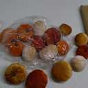 Winlyn Set of 16 Assorted Farmhouse Fall Artificial Velvet Pumpkins Rust Orange Champagne Gold Decorative Fabric Foam Pumpkins for Autumn Home Wedding Thanksgiving Halloween Harvest Table Centerpiece