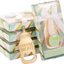 16 Packs Bottle Opener for Baby Shower Favors, Baby Shower Party Return Gifts for Guest, Poppin Bottles Openers with Exquisite Gifts Box Used for Baby Party Souvenirs (Green-Baby Bottle)