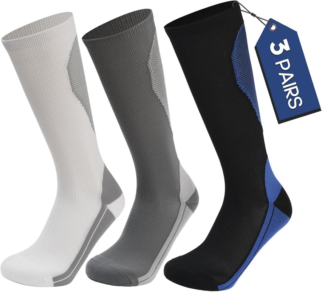Mens Socks Women Soft Athletic Socks for Sports Running and Daily Comfort (Medium, White+black+gray)