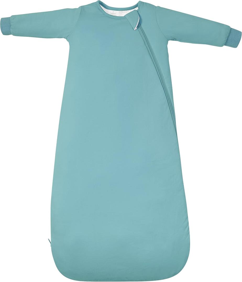 Baby Sleep Sack Long Sleeve Wearable Blanket 1.0 TOG, Premium Soft Infants Warm Sleeping Bags with 2-way Zippers (0-6 Months, Slate)