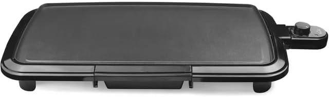 Adjustable Temperature Control 20" Black Griddle - Dishwasher-Safe for Easy Cleaning
