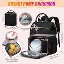 RUCYEN Breast Pump Backpack, Large Backpack Compatible for Spectra S1, S2 Medela for Mom, Water Resistant 15.6 inch Laptop Bag for Work Travel 2 Pack