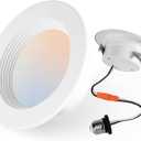 1 Pack 4 Inch LED Can Lights Retrofit Recessed Lighting, 5CCT 4 Inch Recessed Downlight Selectable 2700K-6000K Dimmable, 9W 630LM Recessed Lights with Metal Smooth Trim- ETL and Energy Star Certified