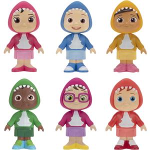 CoComelon 6 Figure Family and Friends Shark Theme Pack - Includes JJ, Nico, Cody, Nina, Bella and Cece in Shark Hoodies - Toys for Kids and Preschoolers