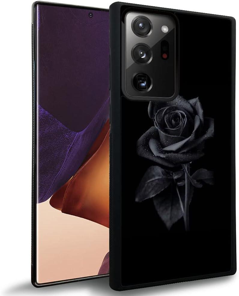 DJSOK Compatible with Samsung Galaxy Note 20 Ultra CaseDesign Pattern Back Bumper Anti Scratch Reinforced Corners Soft TPU Caver,Cases for Men Women-Black Rose