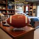 Happyseason 3-Pack Acrylic Football Stand, Basketball Stand with Stainless Steel Rods, Soccer Ball Holder, Volleyball Holder, Round-Edge Rack for Balls, Easy to Assemble (Clear)