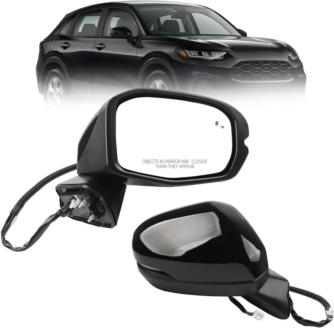76208-3W0-A43 Right Passenger Side Door Mirror Assembly Compatible With 2023-2025 Honda HR-V (EX-L/EX-L NAVI/SPORT) 8 Pins Blind Spot Turn Signal Light Heated