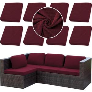 Outdoor Cushion Covers Set,8PCS Patio Furniture Couch Seat Slipcovers, Replacement for Sofa Sectional Chair(Cover Only)