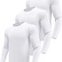 Men's 1, 3 or 5 Pack Performance Long Sleeve T-Shirts, UPF 50+ Sun Protection Shirts, Athletic Gym Workout Shirts for Running (Medium, White
