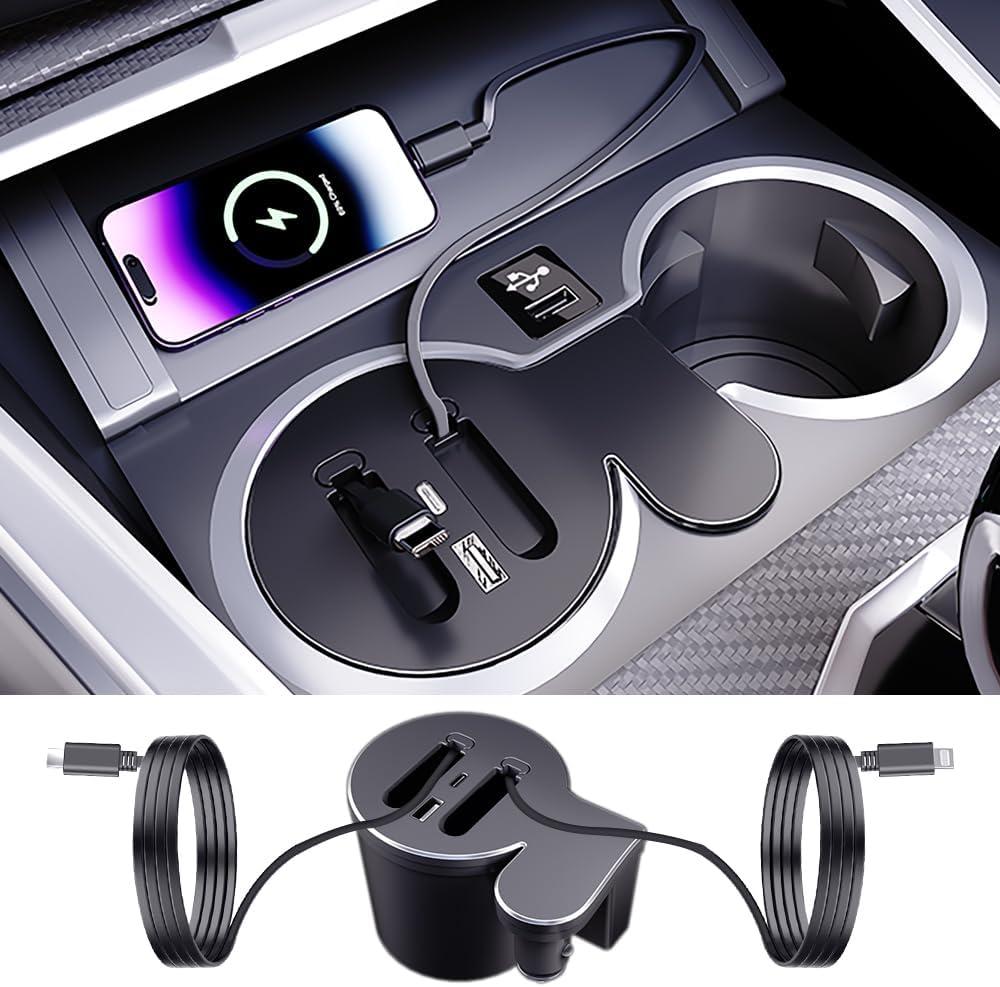 Car USB Hub Docking Station for BMW 3/M3 2019-2026BMW 4 /M4 2021-2026I4 2022-20252 Series 2022-2026 Type-C Fast Charger Auto Interior Centre Console Accessories Cigarette Lighter Phone Charging