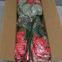 12 Pcs Artificial Flowers for Outdoors, Faux Silk Geraniums Flowers UV Resistant Fake Flowers Outdoor Plants for Front Porch Yard Patio Garden Home Decor (12, Red)