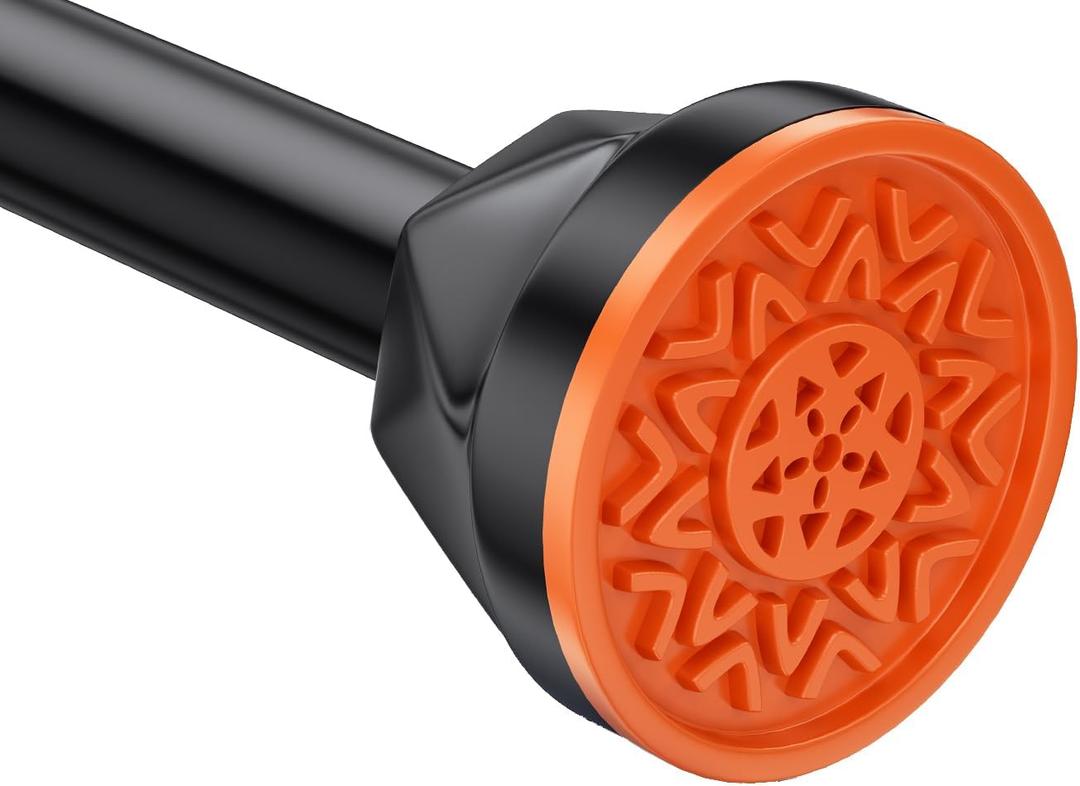 Shower Curtain Rod 32-80 Inches, No Drilling Tension Curtain Rod, Rust Proof Adjustable Spring Rods for Bathroom and Window, Stainless Steel, Black