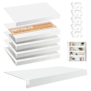 5 PCS Wire Shelf Covers PVC 22x16x3 inch for Pantry (Light Luxury White)