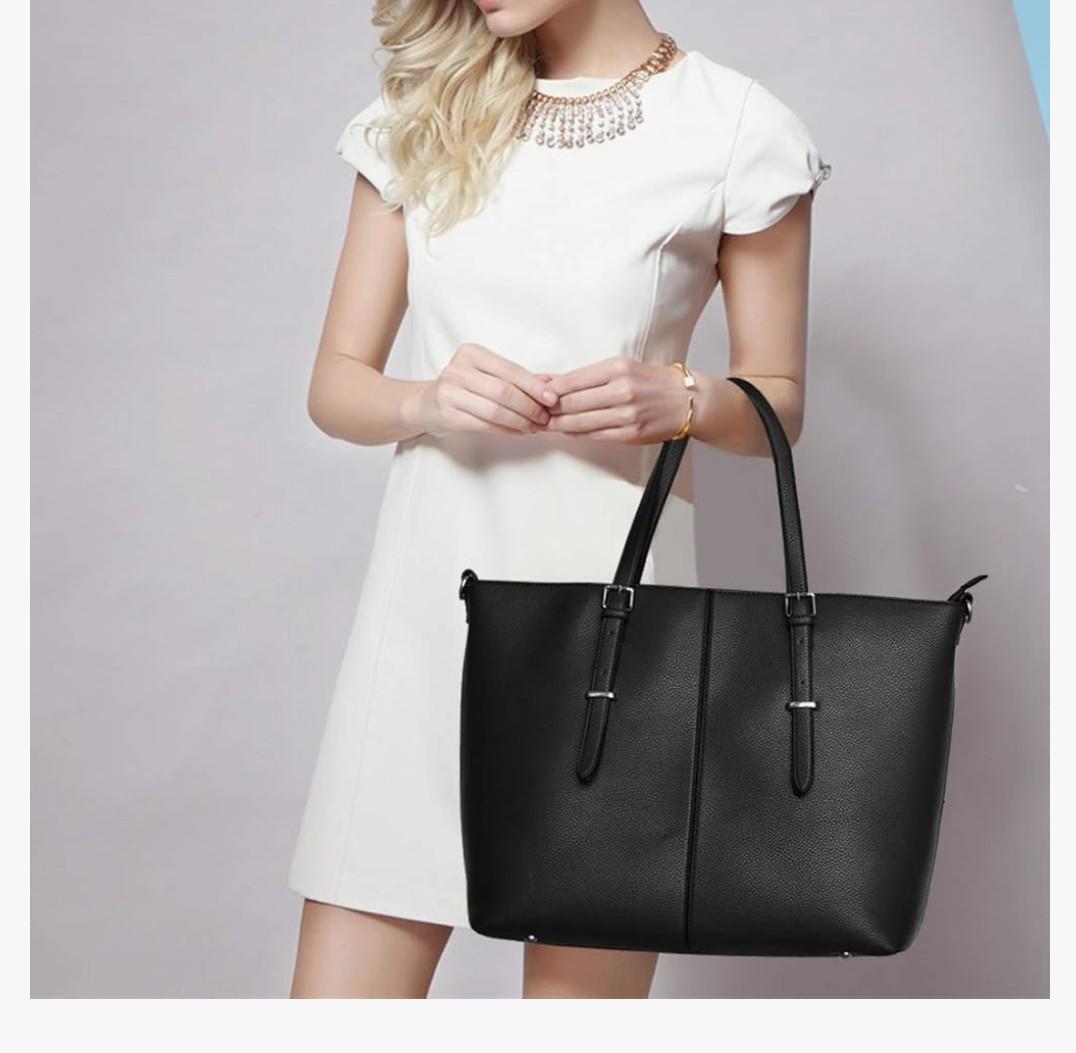 Laptop Tote Bag for Women 18 Inch Leather Computer Laptop Bag Office Work Bag