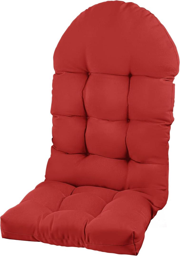 Adirondack Chair Cushion, Rocking Chair Cushion 44x19.4x4 inch, High Back Patio Cushions of Upper and Lower with Ties, Sunscreen and Fade-Resistant (Red, 1)