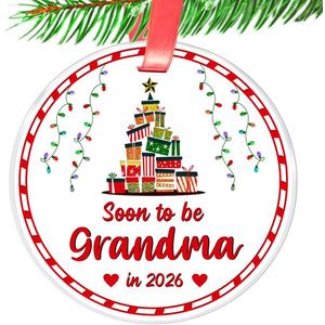 Elegant Chef Soon to Be Grandma in 2026 Christmas Ornament- Pregnancy Announcement Keepsake for Grandma