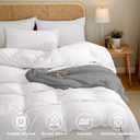 TOCOMOA White Duvet Cover Set King Size, 3 Pieces 100% Washed Microfiber Comforter Cover Bedding Set, Super Soft and Breathable Duvet Cover 104 x 90 Inches with Zipper Closure