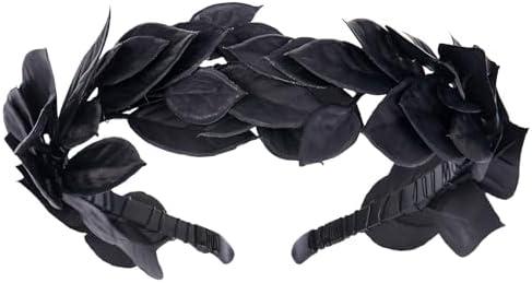 KorViSHOW Black Greek Laurel Crown - Handmade Dark Leaf Headband Renaissance Hair Accessories for King Men Women Medieval Renfaire Halloween Cosplay Toga Costume Photo Prop