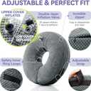 Loflaze Soft Inflatable Dog Cone Collar Alternative After Surgery - Dog Neck Donut E Collar for Large Medium Small Dogs Cats Post Surgery - Recovery Collar to Stop Licking - Grey, M+ (Gray, M)
