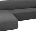 Easy-Going Sectional Couch Covers for Dogs L Shape Sofa Cover Reversible Sofa Slipcover Chaise Lounge Cover Furniture Protector Cover for Pets Dog Cat (Large, Dark Gray/Dark Gray)