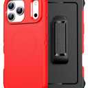 Magnetic Case for iPhone 17 Pro Max with blet Clip Holster,[2X Screen Protector] [Military-Grade Protection], Heavy Duty Case for iPhone 17 Pro Max 6.9 Inchs,Red