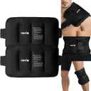 REVIX 16" 9" Flexible Gel Ice Packs Reusable for Lower Back with Strap, Dual-Sided Soft Body Ice Wraps for Shoulder, Neck, Abdomen and Leg Relief, Black 2 Packs