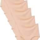 Bolivelan 5 Pack Women's Seamless Hipster Panties Invisible High Waist No Show Ladies Bikini Underwear (9, Nude)