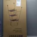 HBTower Step Ladder, Folding Step Stool with Wide Anti-Slip Pedal, Sturdy Steel Ladder, Convenient Handrail, Lightweight, Portable Steel Step Stool (Black)