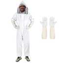 Bee Suits for Men Women,Bee Keeper Suite with Beekeeping Gloves,Beekeeping Suit with Veil Hood,Fully Body Sturdy Beekeeper Suite,Suitable for Professional Beekeepers and BeginnersLarge
