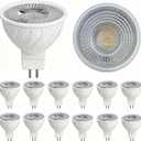 MR16 LED Bulb, 12&36V Low-Voltage GU5.3 LED Bulbs, 3000K LED Light Bulbs. Suitable for Road Light, Patio Lights, Track Lights, Outdoor and Indoor Landscape Lighting. 12 -Pack, dimmable. (Striped Pure White)