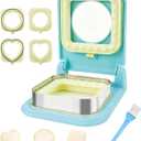 CHICHAUS 3-in-1 Uncrustable Sandwich Maker - Heart/Circle/Square Crustless Sandwich Cutter & Sealer for Kids' Lunch, Breakfast & Lunchboxes | BPA-Free Press, Easy Clean, Food-Grade PP (Light Blue)