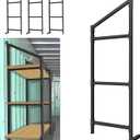 4 Pack Shipping Container Shelves Bracket with 60"(H) X 24"(W), DIY Adjustable 3-Tier Shipping Container Shelving for Heavy Duty Trailer Universal,1300LBS Capacity