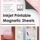 Stone City Printable Magnetic Sheets Make Refrigerator Photo Magnet Glossy Print Paper 12mil Thickness for Inkjet Printers 8.5x 11 Inches 5 Sheets