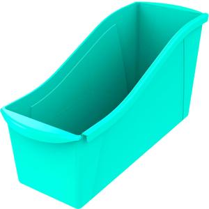 Storex Interlocking Book Bin, Large, 14-1/4 x 5-1/4 x 7 Inches, Teal