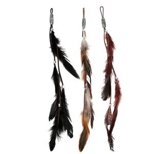 4 Pcs Halloween Women Feather Hair Clips, 13 Inch Handmade Bohemian Hippie Hair Clip Comb, Native Tribal Feather Clips Headdress for Photography, Festival, Costume, DIY Present