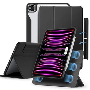 ESR for iPad Pro 12.9 Inch Case (2022/2021), iPad Pro 12.9 Case 6th/5th Generation with Pencil Holder, Detachable Magnetic Cover, Vertical Stand, Auto Wake/Sleep, Rebound 360 Series, Brilliant White