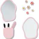KEYDUACU 12 pcs Girls Pink Locker Accessories, Locker Decorations Including Mirrors, whiteboards, Magnets and organizing Supplies. Ideal for Back-to-School Essentials and The Office (12 pcs-Pink)
