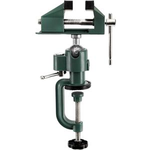 Fasmov Swivel 3" Universal Table Vise Tilts Rotate 360 Universal Work, Table Vice Portable for Workbench, Home, Drilling, Woodworking, and More, Green
