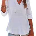 Ebifin Women's Beach Cover Up Hoodies Sweatshirt Long Sleeve V Neck Pocketed Hooded Shirt Top, S