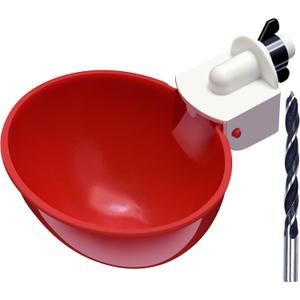 16pack Large Poultry Waterer Cups, Professional Chicken Water Cups for Poultry LANARP Float Style Gravity Chicken Watering System, Tee Fittings Poultry Waterer Suitable, with Mounting Hole Opener (16)