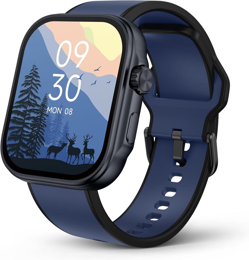 Smart Watch, AI Running Plan, PPG Blood Pressure Monitor, 3ATM Waterproof Fitness Tracker, 1.99" AMOLED Display, Heart Rate Blood Oxygen Sleep, Smartwatch for Men Compatible with Android and iOS Blue