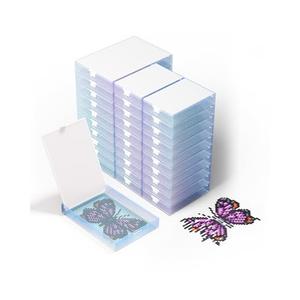 CATEARED Diamond Art Storage 2-in-1 Stackable Diamond Art Trays With Lids, Craft and Bead Storage Organizer & Line-Up, Box Package (random color, 30 piece Tray Kit)